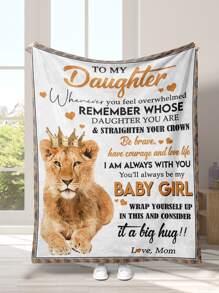 1入組數字圖案法蘭絨毯子帶動物設計信封圖案-完美禮品媽媽至女兒-柔軟的&舒服的,理想適用於小憩和空調套 - 彩色 - 查看 1