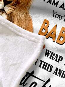 1入組數字圖案法蘭絨毯子帶動物設計信封圖案-完美禮品媽媽至女兒-柔軟的&舒服的,理想適用於小憩和空調套 - 彩色 - 查看 3