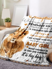 1入組數字圖案法蘭絨毯子帶動物設計信封圖案-完美禮品媽媽至女兒-柔軟的&舒服的,理想適用於小憩和空調套 - 彩色 - 查看 2