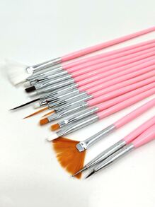 15 cái/bộ Cọ vẽ móng màu hồng - Hồng - Xem 5
