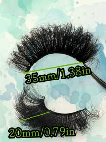 Asiteo 4 Pairs Eyelashes 20mm Faux Mink Eyelashes Long Lasting Fluffy Lashes Dramatic Volume Lashes Extension Thick Long - Black - View 8