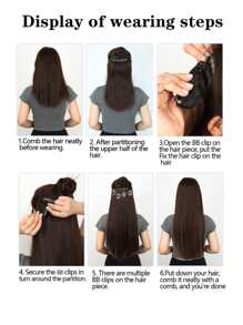 Clip In Haarverlängerungen 7-teiliges Set Farbverlauf 22 Zoll lang, gerades synthetisches Haar Verlängerungen Haarteile für Frauen