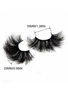 Asiteo 4 Pairs/Pack Thick Curly Fluffy Volume False Eyelashes Mink Lashes Cat-Eye Look Wispy Long 25mm 8D Volume Fake Eyelash Strips Foxy Eye Lifting Look Extension Full Eyelash Strip To Lengthen And Volumize The Outer Corner Of Your Eye For Beauty Makeup - 黑色 - 查看 8