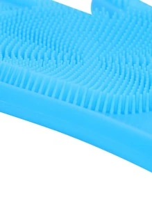 1對寵物沐浴矽膠手套狗狗貓洗澡刷按摩刷加厚防滑