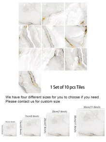 10pcs/20pcs Marble Pattern Waterproof Vinyl Floor Stickers Floor Tiles Flooring Floor Tiles Self Adhesive Floor Tiles Peel Stick Living Room Decor Room Decor Home Decor Kitchen - Multicolor - View 7