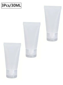 3入組便攜式旅行瓶，透明塑料空儲物瓶包裝瓶，可再填充擠壓袋，洗面奶乳液洗髮水浴凝膠化妝品容器30毫升/1盎司 - 無色 - 查看 7