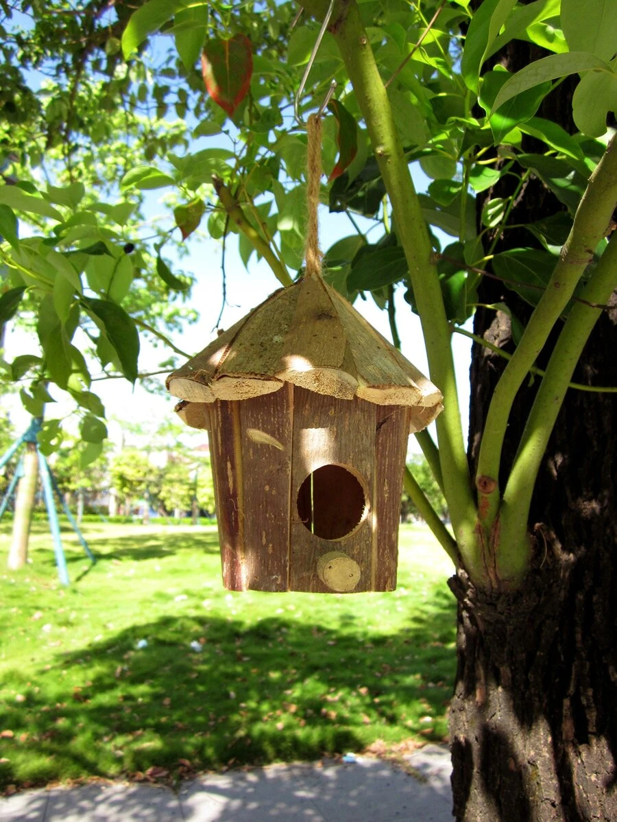 1pc Wooden Bird House - Multicolor - View 1
