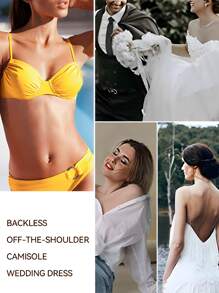 1 Pair Self Adhesive Strapless Bra - Khaki - View 3