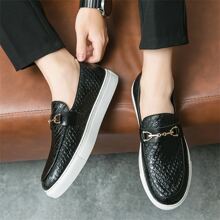 Men's Autumn Breathable 2023 New Arrival Casual Leather Shoes, Korean Fashionable Men's Shoes & Loafers - Black - View 1