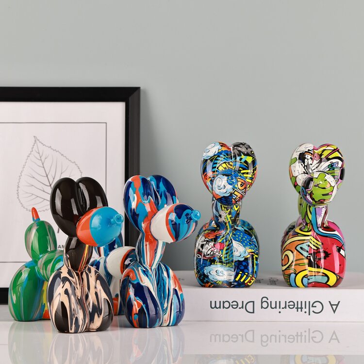 Creative colorful balloon dog decorations home furnishings artwork for the living room study TV cabinet entryway - Green - View 7