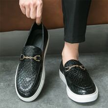 Men's Autumn Breathable 2023 New Arrival Casual Leather Shoes, Korean Fashionable Men's Shoes & Loafers - Black - View 2