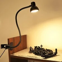 LED Clip lámpara , USB Clip Lámpara de escritorio Luz para leer con pequeño tubo en forma de , ideal para sala de estar , dormitorio , cabecera con iluminación nocturna - Negro - Ver 1