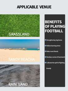 1 szt. Piłka nożna, wytrzymała, miękka i sprężysta - idealna do treningów, ćwiczeń, nadaje się do użytku wewnątrz i na zewnątrz na plażach, trawnikach, podwórkach i różnych powierzchniach.