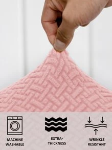 2pcs Pink Jacquard Removable & Washable Office Chair Covers, Modern Spandex Stretch Office Chair Slipcovers, Suitable For Office, Study Room And Home, All Season - Pink - View 4