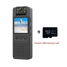 1入組便攜式迷你數碼相機帶1.4英寸展示,高清紅外線夜視,無綫熱點,支持64GB存儲卡,適用於會議,學生記錄,戶外運動,家庭蒐集,警察 - 錄像機+64G卡存儲卡 - 查看 3