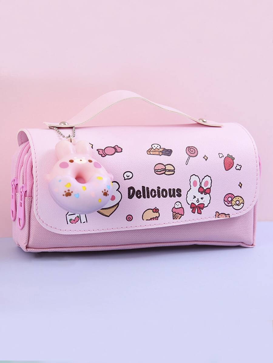 1入組卡通和字母圖案筆袋 - 彩色 - 查看 1