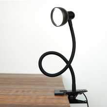 LED Clip lámpara , USB Clip Lámpara de escritorio Luz para leer con pequeño tubo en forma de , ideal para sala de estar , dormitorio , cabecera con iluminación nocturna - Negro - Ver 7