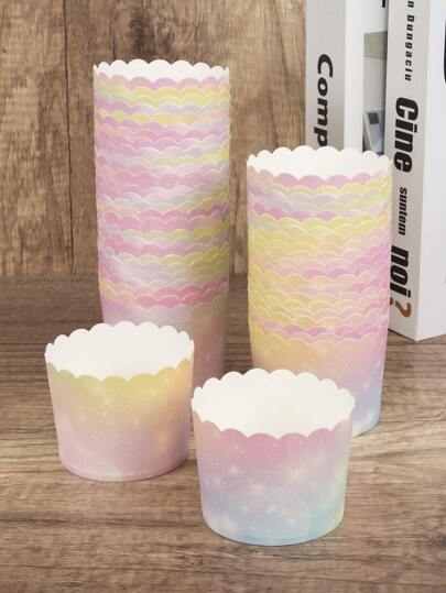 50 件渐变色纸杯蛋糕衬垫，圣诞节