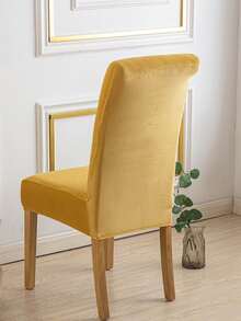 4pcs Velvet Dining Chair Slipcovers, Spandex Chair Protectors For High Chairs, Seat Covers For Chairs, Suitable For Restaurants, Weddings, Ceremonies, Banquets - gừng - Xem 2