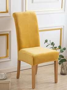 4pcs Velvet Dining Chair Slipcovers, Spandex Chair Protectors For High Chairs, Seat Covers For Chairs, Suitable For Restaurants, Weddings, Ceremonies, Banquets - gừng - Xem 1