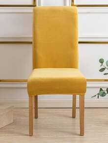 4pcs Velvet Dining Chair Slipcovers, Spandex Chair Protectors For High Chairs, Seat Covers For Chairs, Suitable For Restaurants, Weddings, Ceremonies, Banquets - gừng - Xem 5