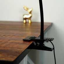 LED Clip lámpara , USB Clip Lámpara de escritorio Luz para leer con pequeño tubo en forma de , ideal para sala de estar , dormitorio , cabecera con iluminación nocturna - Negro - Ver 8