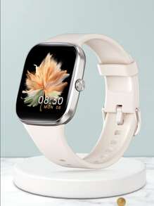 心率監測方形智能手錶 - 米色 - 查看 1