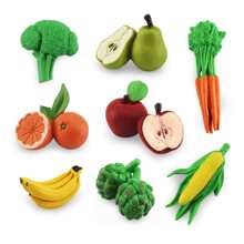 8入組/套逼真水果和蔬菜模型套裝,早期教育蒙特梭利（教育相關）幼兒園教具 - 橘色 - 查看 3