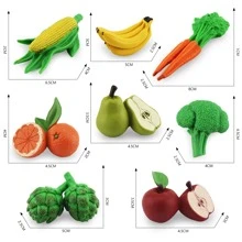 8入組/套逼真水果和蔬菜模型套裝,早期教育蒙特梭利（教育相關）幼兒園教具 - 橘色 - 查看 5