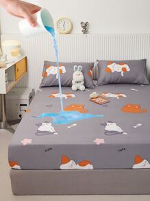 1 bộ Phim hoạt hình dễ thương Mèo Bộ chăn ga gối , 2 Vỏ gối Và 1 Chăn Vừa vặn - Nhiều màu - Xem 1