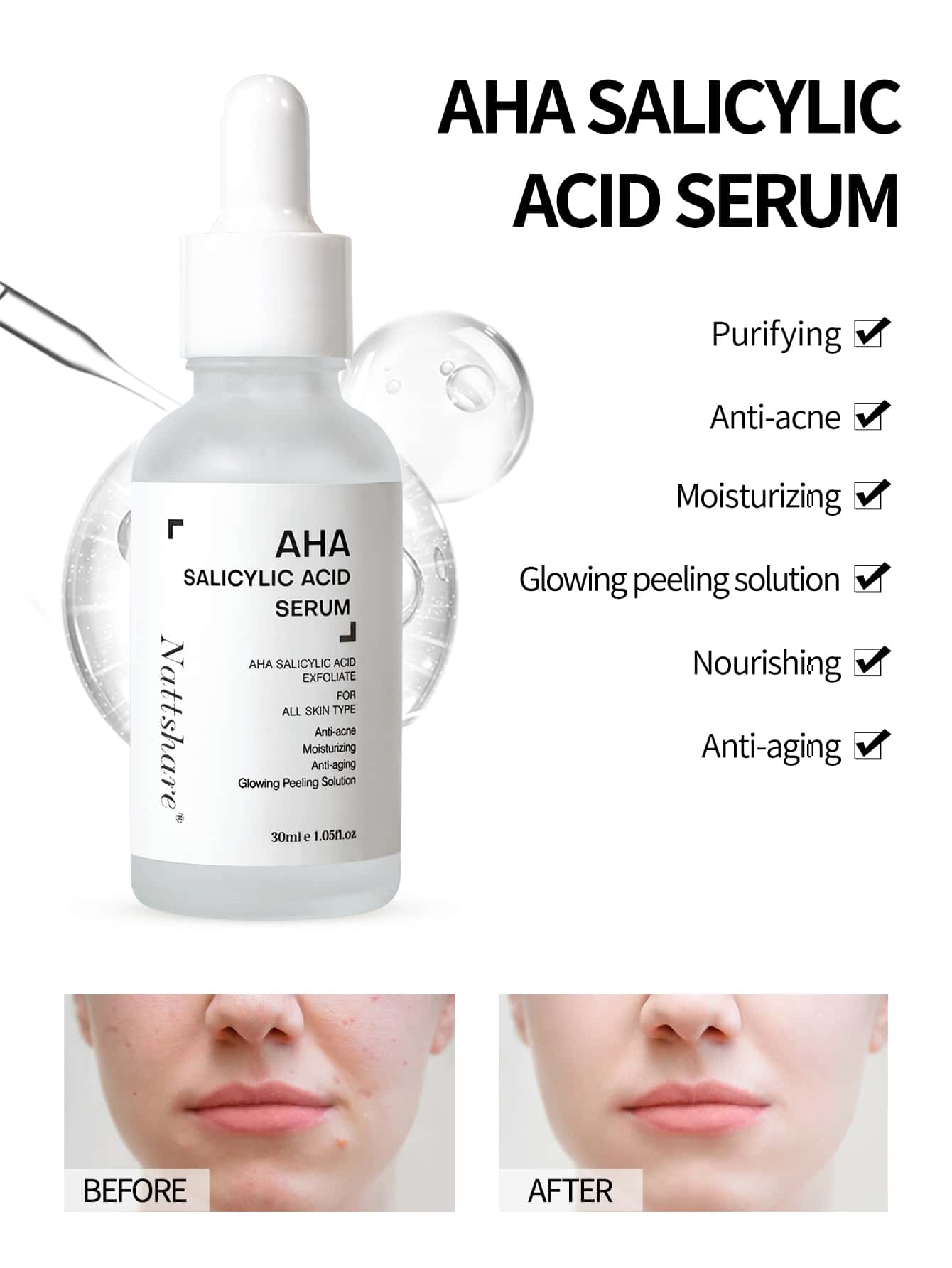 AHA Salicylic Acid Exfoliating & Brightening & Removing Blackhead