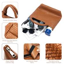 BOSTANTEN Woven Bags For Women Large Leather Tote Bag Summer Beach Travel Handbags Shopper Shoulder Bag - màu nâu - Xem 6