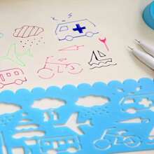 4pcs Cartoon Drawing Stencil Ruler Set For Students,Rulers - Multicolor - View 4