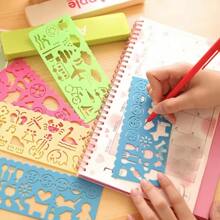 4pcs Cartoon Drawing Stencil Ruler Set For Students,Rulers - Multicolor - View 3