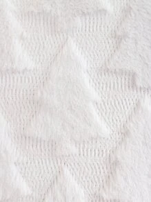 Miater 1pc 3d Embroidered Plush Christmas Tree Pillow Cover - White - View 3