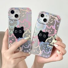 1 Miếng Mô hình hoạt hình mèo Ốp lưng & bao da điện thoại - Bạc - Xem 1