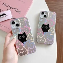 1 Miếng Mô hình hoạt hình mèo Ốp lưng & bao da điện thoại - Bạc - Xem 4