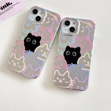 1 Miếng Mô hình hoạt hình mèo Ốp lưng & bao da điện thoại - Bạc - Xem 5