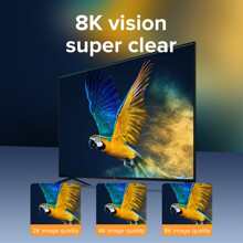 [8K Certified] Llano 2.1 Certified Cable, Supports 8K/60Hz, 4K/120Hz, 2K/144Hz Ultra-High-Speed 48Gbps Cable, Supports 3D HDR, Suitable For PC, Laptop, HDTV, Audio/Video Splitter/Switcher, 2m - Black - View 7