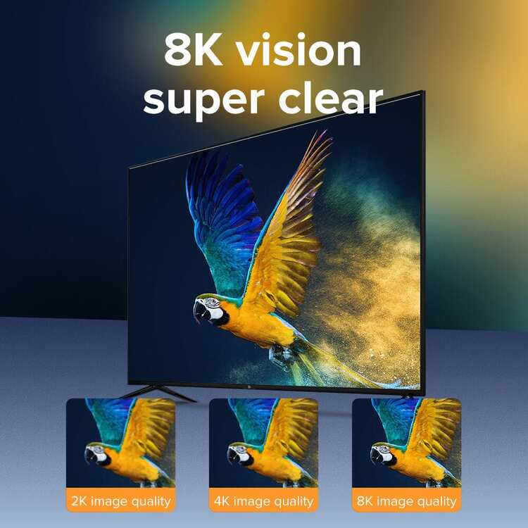 [8K Certified] Llano 2.1 Certified Cable, Supports 8K/60Hz, 4K/120Hz, 2K/144Hz Ultra-High-Speed 48Gbps Cable, Supports 3D HDR, Suitable For PC, Laptop, HDTV, Audio/Video Splitter/Switcher, 2m - Black - View 6