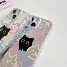 1 Miếng Mô hình hoạt hình mèo Ốp lưng & bao da điện thoại - Bạc - Xem 9