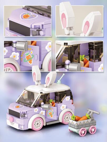 LOZ 1pc Rabbit & Carrot Shaped Building Blocks Toy For Adults Room Decoration