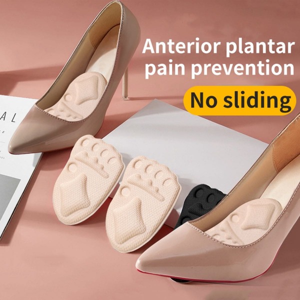 1pair 4D Toe Massage Foam Forefoot Pads Non-slip Insoles For Women Shoes, Sponge Pads, Comfortable Heel Pads