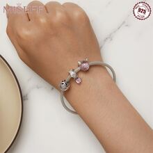 MISEFF 1入組純銀925可愛貓印花吊墜吊墜適用於DIY手環項鍊珠子珠寶製作禮物 - 銀色 - 查看 5