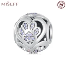 MISEFF 1入組純銀925可愛貓印花吊墜吊墜適用於DIY手環項鍊珠子珠寶製作禮物 - 銀色 - 查看 3
