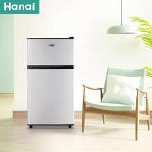 WANAI Compact Refrigerator 3.5 CU.FT Double Door Mini Fridge With Freezer Small Refrigerator With 7 Adjustable Temperature Side Door Wire Rack Suit For Dorm Office Apartment Black - Bạc - Xem 10