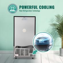 WANAI Compact Refrigerator 3.5 CU.FT Double Door Mini Fridge With Freezer Small Refrigerator With 7 Adjustable Temperature Side Door Wire Rack Suit For Dorm Office Apartment Black - Bạc - Xem 9