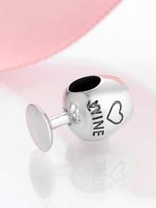 1入流行的立方氧化鋯珠吊墜- 咖啡杯,茶杯,葡萄酒杯設計,適用於辦公室風格,s925純銀diy魅力珠吊墜,適用於女性的日常穿著,媽媽,女孩,女友生日禮物