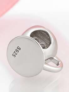 1入流行的立方氧化鋯珠吊墜- 咖啡杯,茶杯,葡萄酒杯設計,適用於辦公室風格,s925純銀diy魅力珠吊墜,適用於女性的日常穿著,媽媽,女孩,女友生日禮物