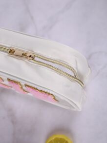 4pcs Embroidered Letter PVC Semi-Transparent Cosmetic Bag, Toiletry Pouch For Daily Use, Party, Travel - Multicolor - View 10